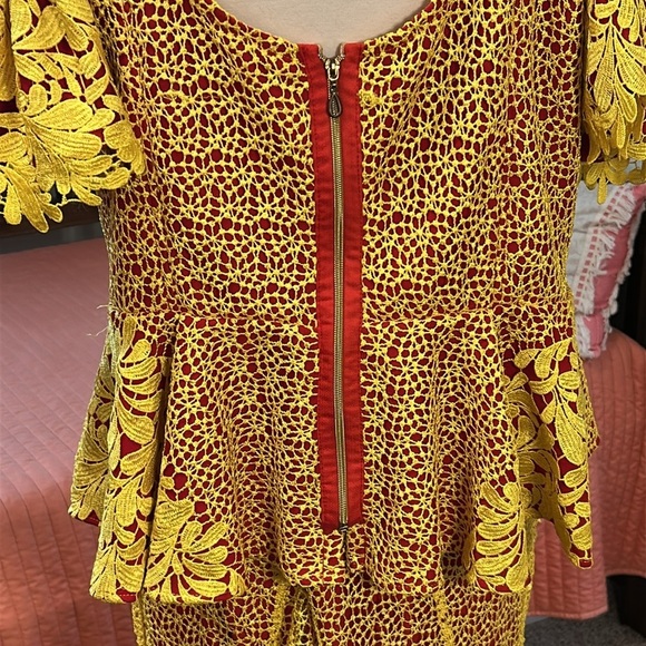 Vibrant African Ankara Style Lace Top & Skirt Set approximate size XL-XXL - Picture 9 of 17